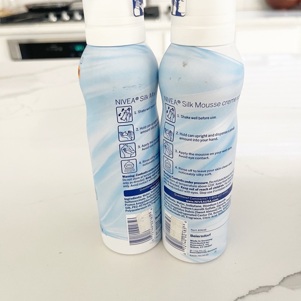 Nivea Foaming Silk Mousse Body Wash Creme Soft Vanilla‎ & Jasmine Blossom 2 PACK - Picture 2 of 2